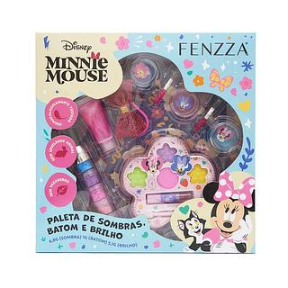 Paleta de Sombras Batom e Brilho Infantil Disney Minnie Fenzza Mod.058 FENZZA
