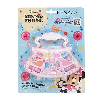 Paleta de Sombras Batom e Brilho Infantil Disney Minnie Fenzza Mod.006 FENZZA