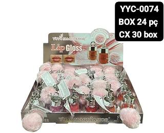 yoyo lip gloss chaveiro box 24 pç