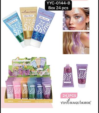 Yoyo Maquiamor Hair Dye Glitter box 24 pçs