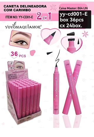 Yoyo Maquiamor Caneta Delineadora com Carimbo box 36 pçs
