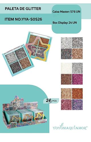 yoyo paleta de glitter box 24 pç