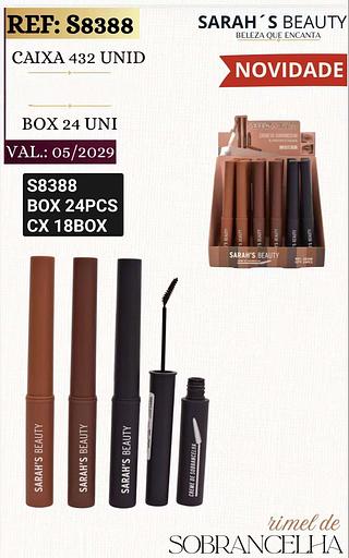 SARAHS BEAUTY RIMEL DE SOBRANCELHA BOX 24PÇ