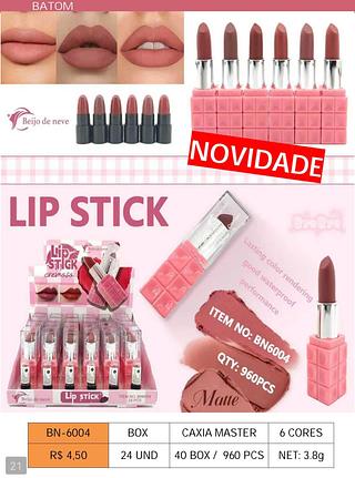 beijo de neve batom box 24 pç
