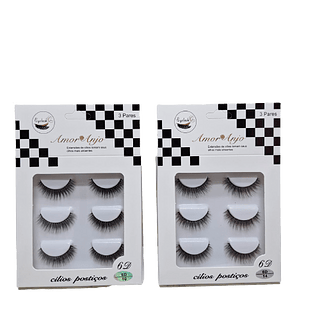 Amor anjo Cartela de cílios postiços 3 PARES