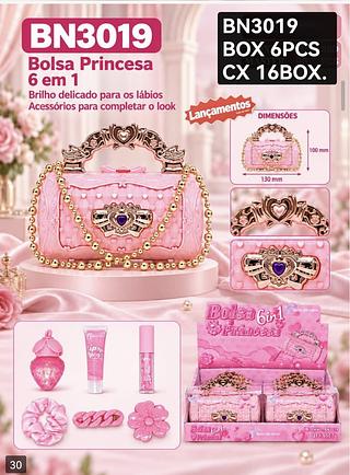beijo de neve bolsa princesa box 6 pç