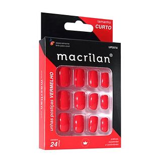 Macrilan Unhas postiças tamanho curto cor Vermelho