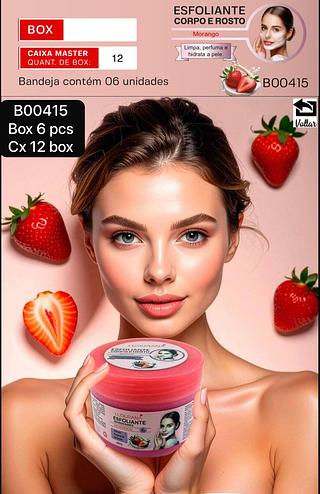 Ludurana Esfoliante Corpo e Rosto Morango box 6 pçs