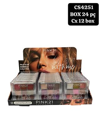 pink21 paleta de sombra box 24 pç