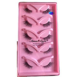 Amor anjo Cartela de cílios postiços cantinho c/ 5 pares