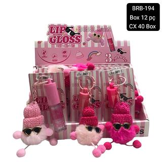 Bobbi rara lip gloss com chaveiro box 12 pç