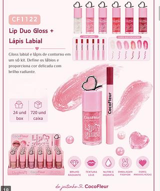 Cocofleur gloss+ lápis box 24 pçs