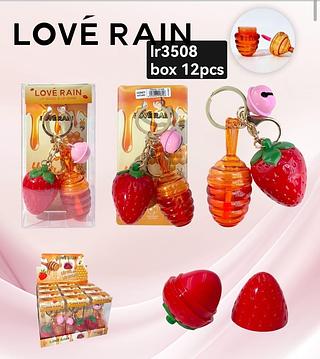 LOVEE RAIN LIP GLOSS MEL +MORANGO BOX 12 PÇ