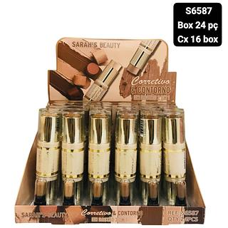 sarahs beauty contorno em bastao box 24 pç