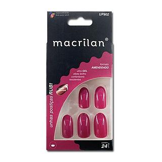 Macrilan Unhas Postiças formato amendoado/ Rubi BOX 12PÇS