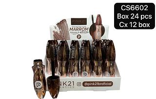 Pink 21 Mascara para Cilios Marrom box 24 pçs