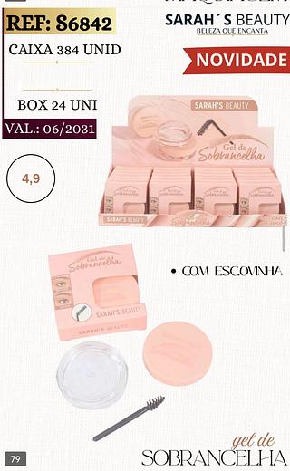 Sarahs beauty gel de sobrancelhas Box 24 pçs
