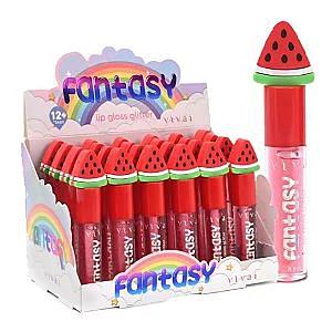 Lip gloss glitter fantasy melancia - Vivai box 24 pç