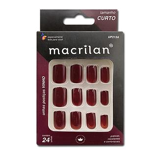 Macrilan Unhas postiças tamanho curto cor Vinho