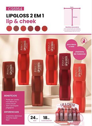pink21 lip gloss 2x1 box 24 pç