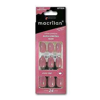 Unhas Postiças Autocolantes UP703A tamanho médio Macrilan cor Nude - Macrilan