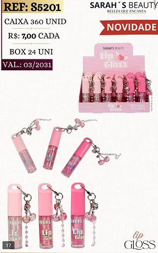 SARAHS BEAUTY LIP GLOSS BOX 24 PÇ