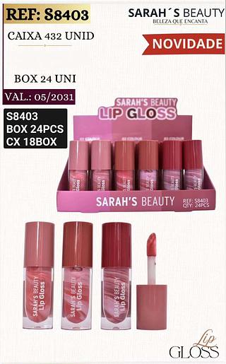 SARASH BEAUTY LIP GLOSS BOX 24 PÇ