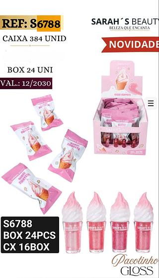 Sarah beauty Lip gloss box 24 pçs