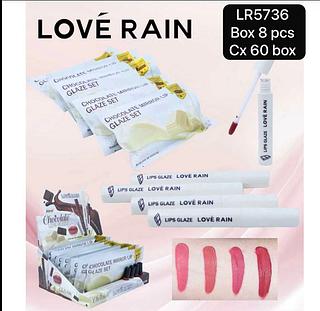 Love Rain Chocolate Mirror Lip Glaze box 8 pçs