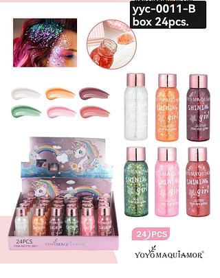 yoyo glitte em gel box 24 pç