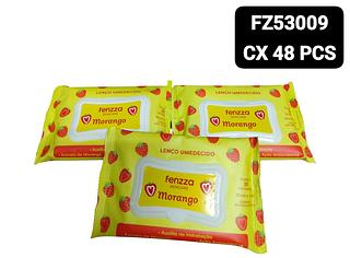 Fenzza Lenço Umedecido Morango cx 48 pçs