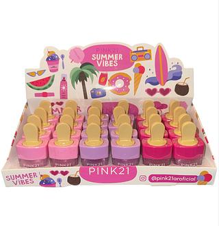 pink 21 lip gloss sovete box 24 pç