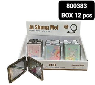 Cosmetic Mirror 2 in 1 box 12 pçs