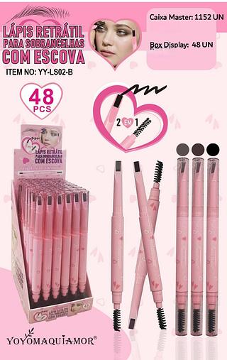 yoyo lapis retratil para sobrancelha box 48 pç