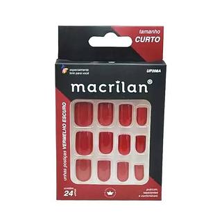 Macrilan Unhas postiças tamanho curto cor Vermelho escuro