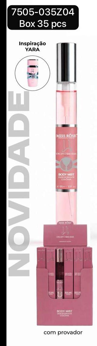 Miss Rose Body Mist ( Inspiração Yara ) box 35 pçs