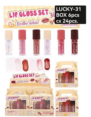 lucky trio de gloss box 6 pç