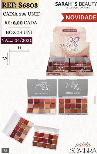 SARAHS BEAUTY PALETA DE SOMBRA BOX 24PÇ