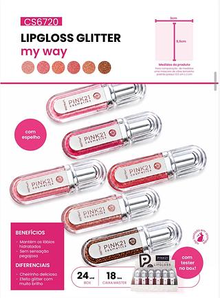 Pink21 Lip gloss box 24 pçs