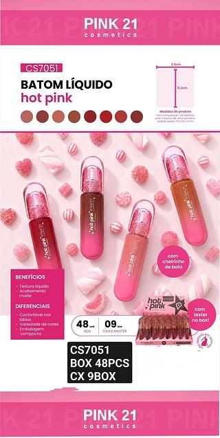 Pink21 batom líquido box 48pçs