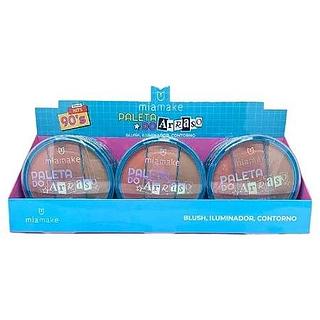 Paleta do Arraso Blush, Iluminador, Contorno Mia Make 492 - Box c/ 12 unid
