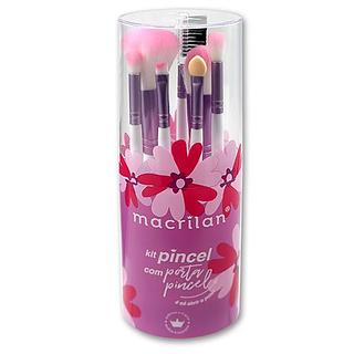 Macrilan Kit com 7 Pincéis para Maquiagem BOX 12PÇS