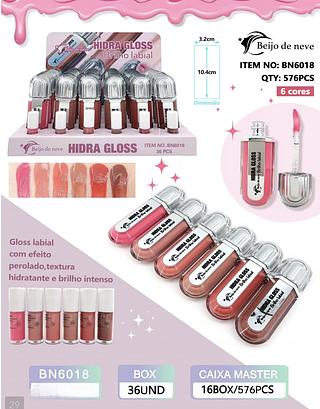 Beijo de neve Lip gloss box 36 pçs
