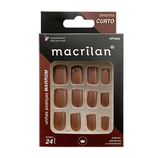 Macrilan Unhas postiças tamanho curto cor Marrom