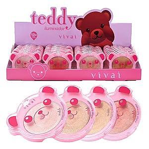 Box 24 Estojo Paleta de Iluminador Teddy Infantil Vivai 1115