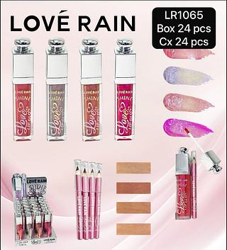 Love Rain Kit Lip Gloss e Lapis Labial box 24 pçs