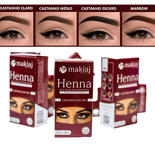 Henna p/ Sobrancelhas Makiaj Makeup 1,5g Henna e 10ml fixador