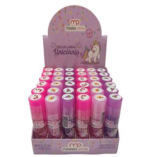 Maria Pink Brilho Labial Infantil Unicornio BOX/36