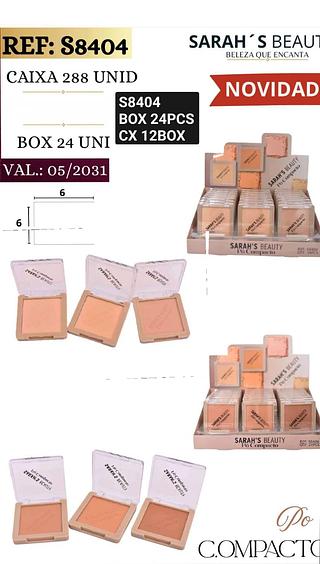 Sarahs beauty pó compacto box 24 pçs