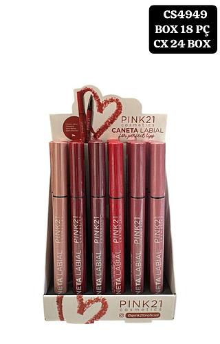 pink 21 contorno labial box 18 pç
